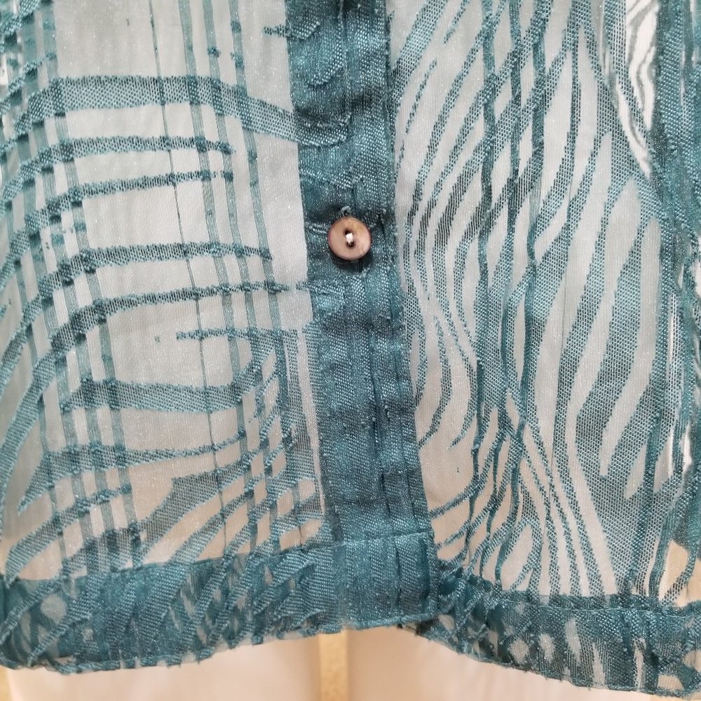 Choices Top Small Button Up Down Sheer Textured B… - image 7